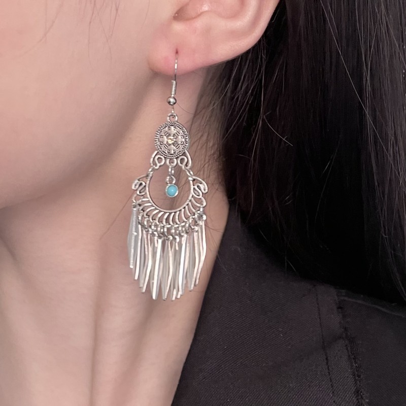 สร้อยคอมีดีไซน์ทันสมัยและต่างหูสำหรับผู้หญิง พร้อมลายเซ็นต์ Miaojiang ขนาด S-L64R