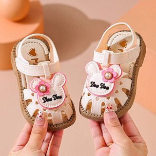รองเท้าแตะเด็กผู้หญิง 1-4 เด็กฤดูร้อน ตีนตุ๊กแก รองเท้านุ่มล…