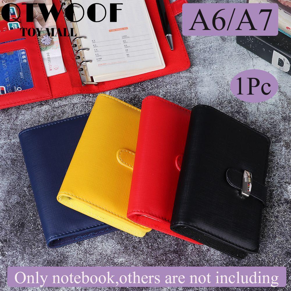 QTWOOOF A6/A7 แฟ้มโฟลเดอร์อุปกรณ์สํานักงาน Journal Card Organizer หลวมหนัง Daily Planner
