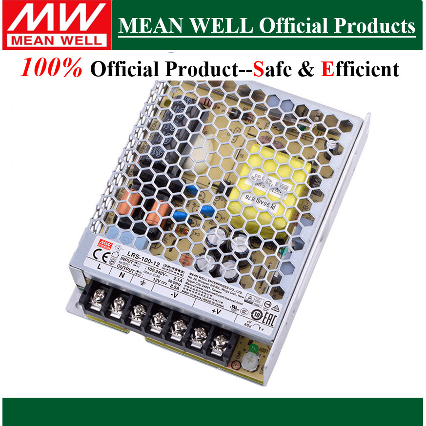 Original Mean Well 100W เอาต์พุตเดี่ยวสลับ LRS-100-3.3 LRS-100-5 LRS-100-12 LRS-100-15 LRS-100-24 LR