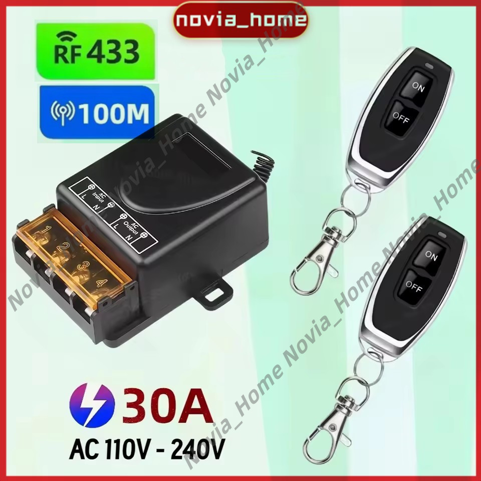 🔥ส่งจากกทม💥สวิตช์รีโมทไร้สาย AC220V 30A กำลังสูง RF433MHz เปิดปิดปั๊มน้ำ มอเตอร์ ไฟบ้าน ควบคุมระยะไกล ใช้งานง่าย