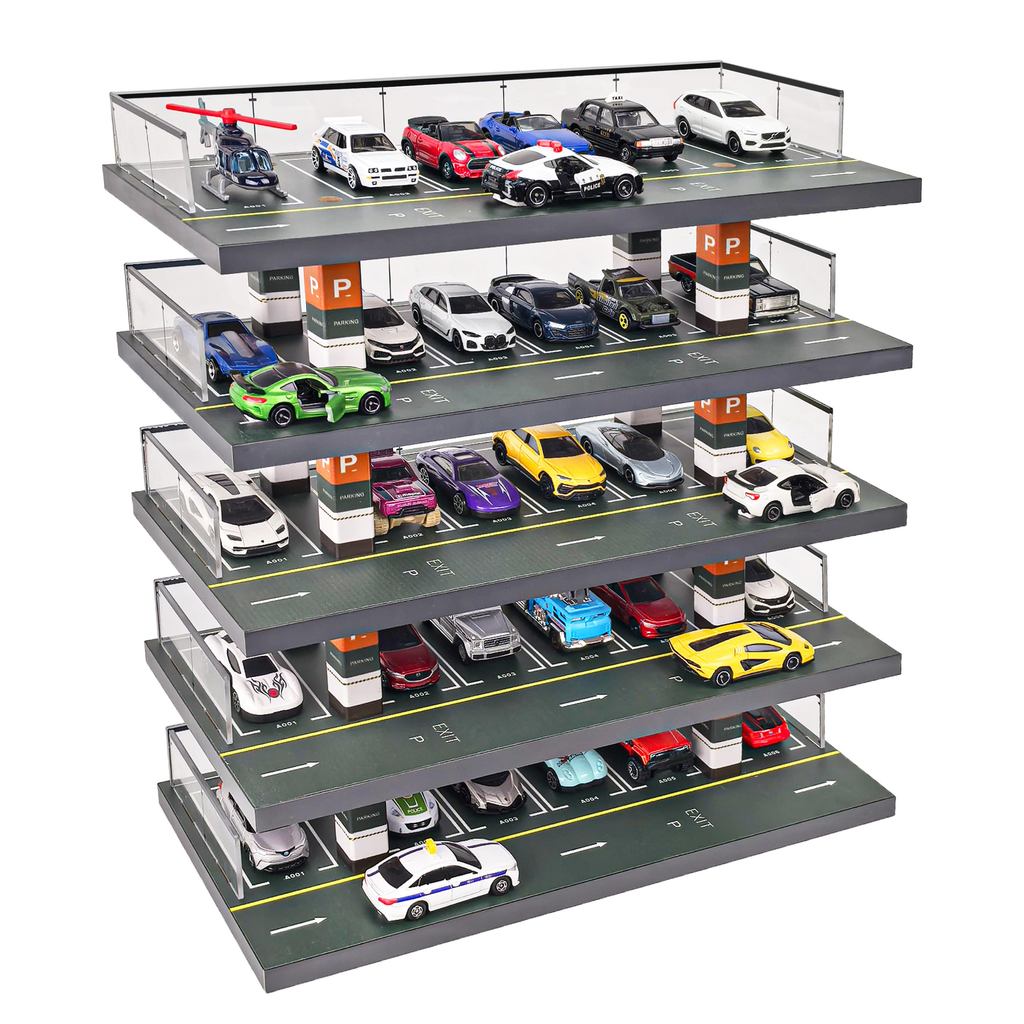 GUNSEED Tomica Garage, Holds 30-35 Tomica Cars, 1/64 Scale Miniature Cars, Five-Story Tomica Parking