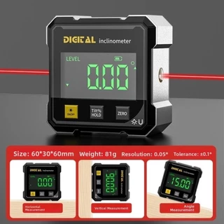 วัดมุมจอแสดงผล กระแสน้ําวนก,สี่ด้านดิจิตอลแสดงระดับเครื่องวัดมุม Inclinometer,แม่เหล็กดูดแบบพกพา360องศาวัดมุมที่ถูกต้องเ