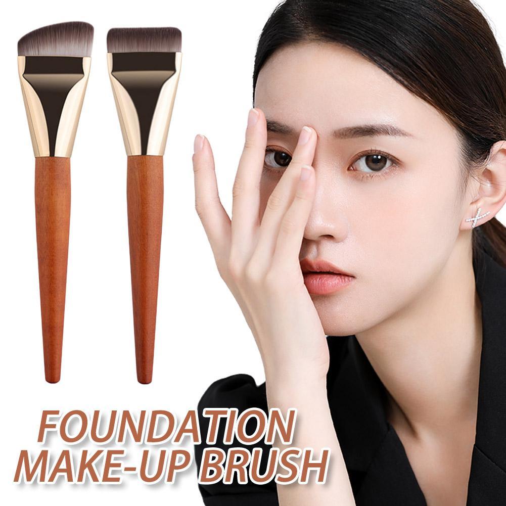 Classic Flat Foundation Brush แปรงแต่งหน้า รองพื้นบาง 2 สี ครีมผสมแท่ง M4d5