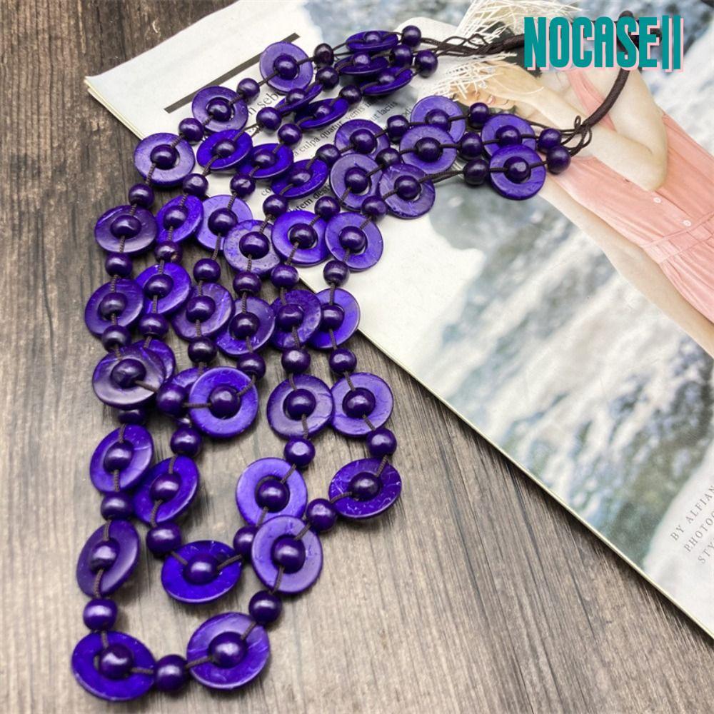 สร้อยคอมuti-layer สีวินเทจพร้อมลูกปัด เครื่องประดับแฟชันสำหรับคอลีน