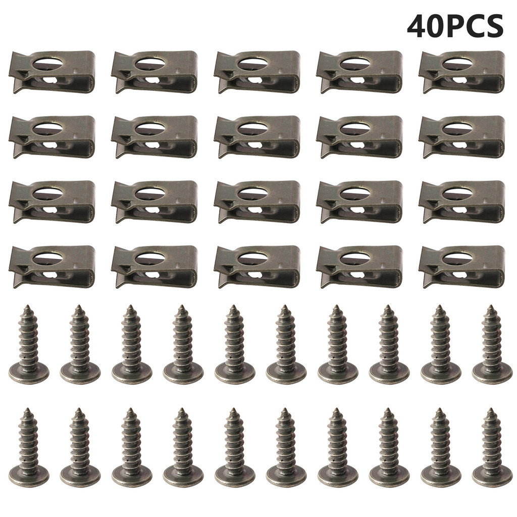 คลิปสกรูตัว U ป้องกันสนิมสำหรับรถยนต์ มอเตอร์ไซค์ พร้อมชุดสกรูเหล็กสีเขียว - รูปที่ 5