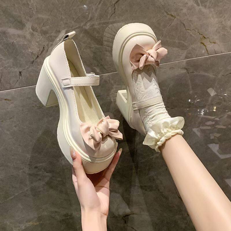 31-42 ญี่ปุ่น Sweet Lo รองเท้า Original Lolita Big Toe รองเท้าหญิง Mary Jane รองเท้าหนังขนาดเล็กหนา 