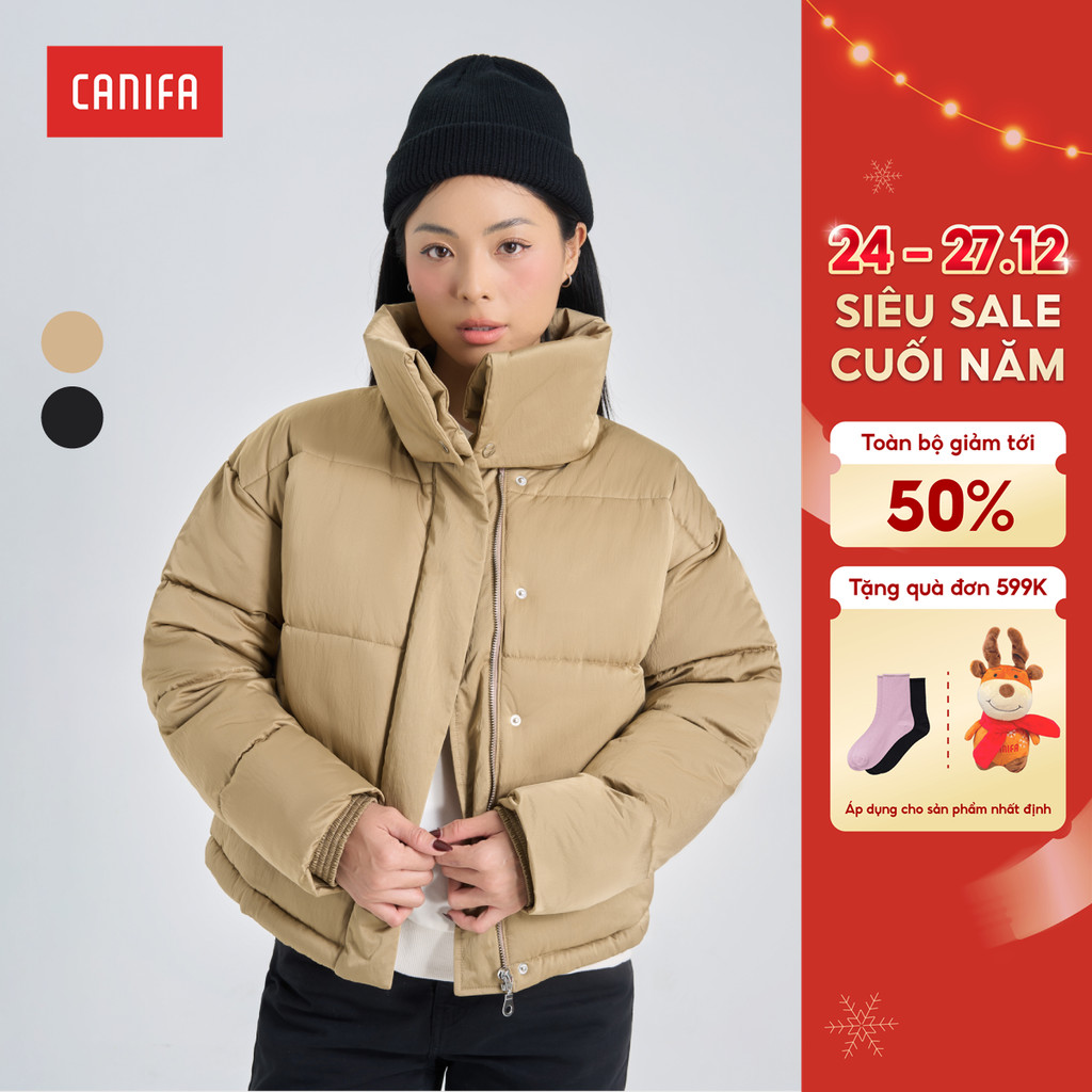คานิฟา เสื้อแจ็คเก็ตผ้านวมผู้หญิงคอปกสูงหนาให้ความอบอุ่นสุดๆน้ําหนักเบากันน้ํา 6OT24ว019