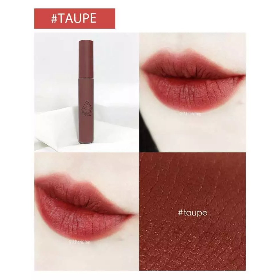 เกาหลีรูปแบบใหม่ 3ce Cloud Lip Gloss ลิปสติกกํามะหยี่ ลิปกลอส Matte taupe Brick Red Matte Plum นักเร