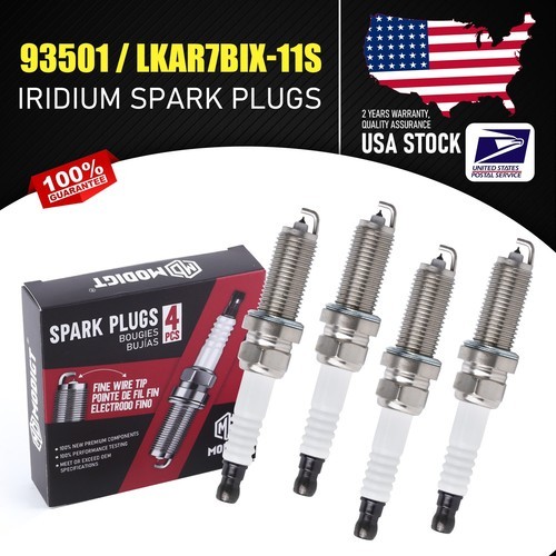 OEM Quality NEW 4 Pcs Iridium Spark Plugs For NGK 93501 LKAR7BIX-11S Spark Plugs