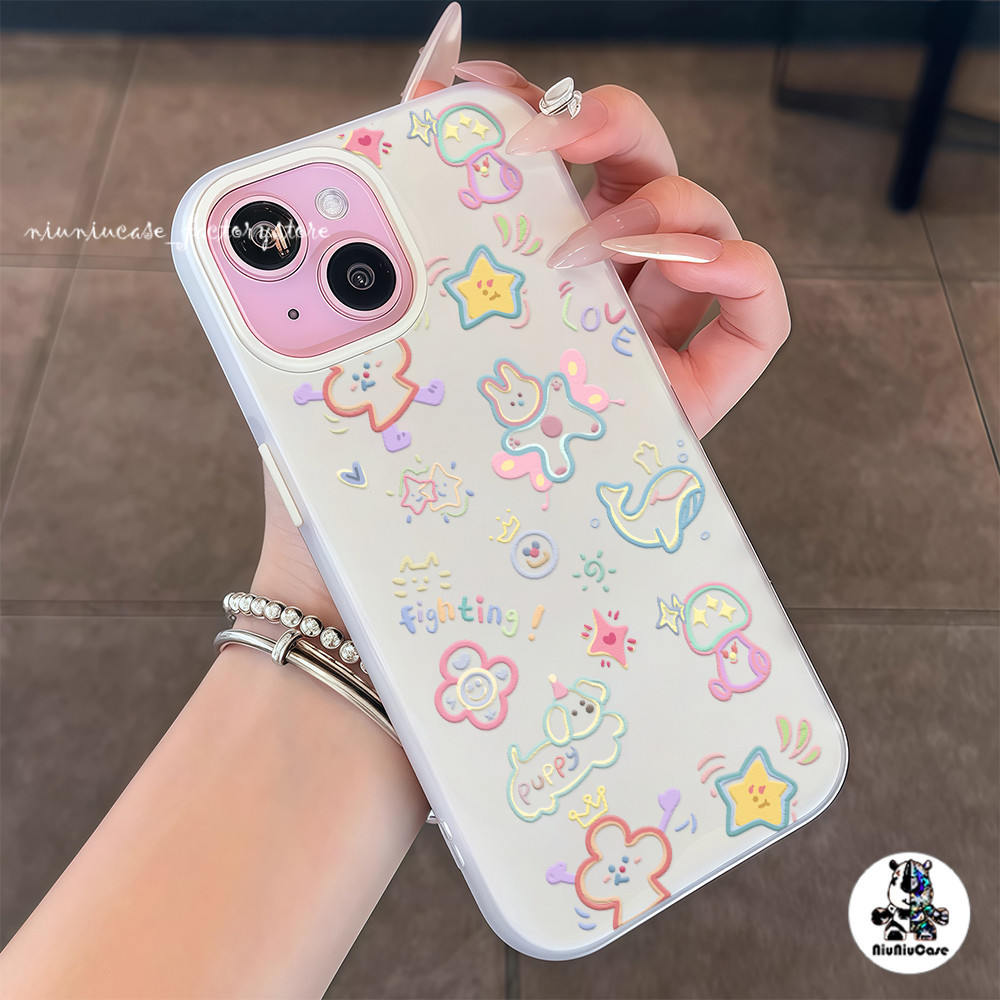 กราฟฟิตีสีสัน For Oppo A38 A18 A15 A35 A17 A17K A16 A54s A77 A57E A31 A53S A33 A32 A9 A5 A11 A58 A74 A95 RENO 2 ใน 1 เคส - รูปที่ 6