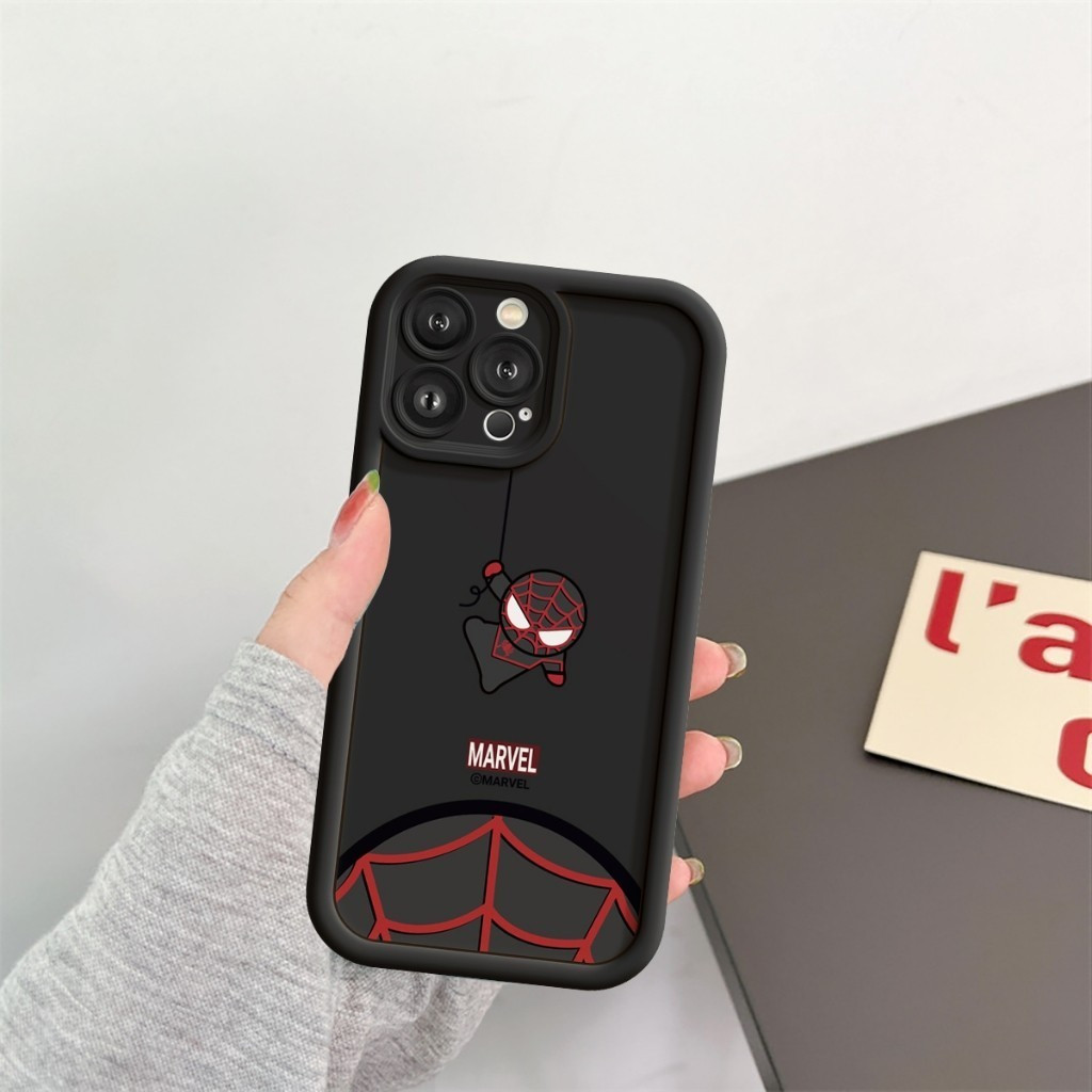 Spider-Man Web รุ่น Q เคส iPhone สําหรับ iPhone 16 Promax 15 11 12 13 14plus xr xsmax 16plus pro pro