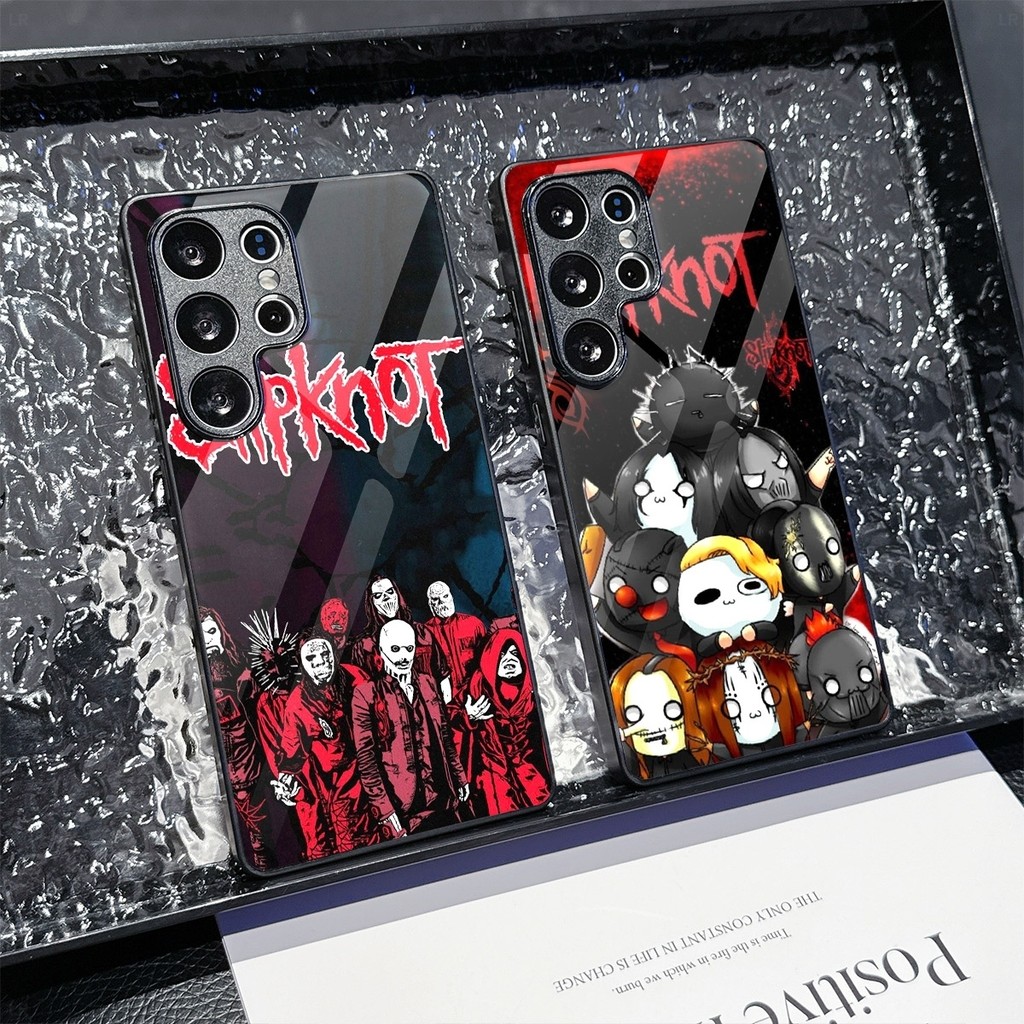Slipknot art 03 แก้วเคสโทรศัพท์สําหรับ Samsung Galaxy S22 S23 S24 S25 Ultra Plus S24FE S25FE M15 M16