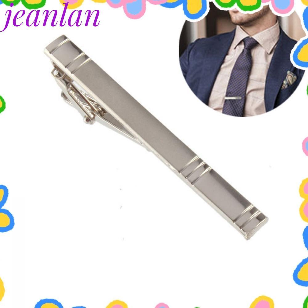 JLAN Tie Pins Men Simple Bar Silver