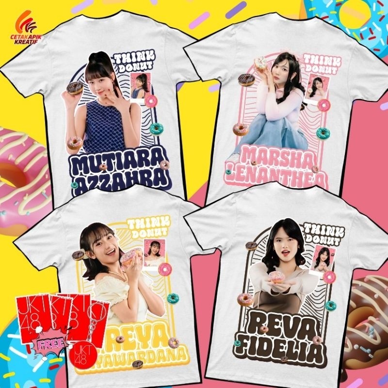 JKT48 MEMBER เสื้อยืด/DONUT WORRY เป็น HAPPY พร้อม MEMBER JKT48 ใหม่/JKT48 COTTON COMBED 24S เสื้อยื