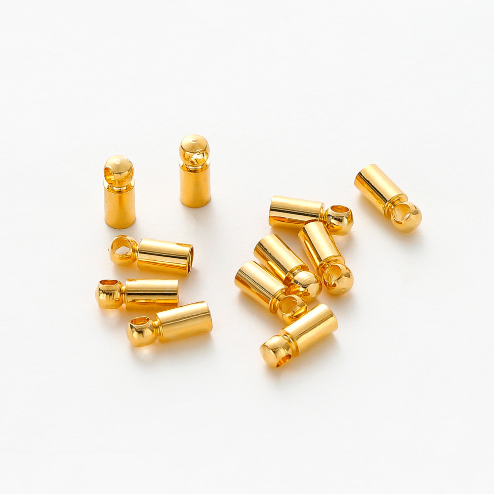 20ชิ้น ตัวปิดปลายเชือก 18K 3-6มม. ชุบทองแท้ ไม่ลอกดำ กันแพ้ สำหรับทำสร้อยคอ สร้อยข้อมือ DIY