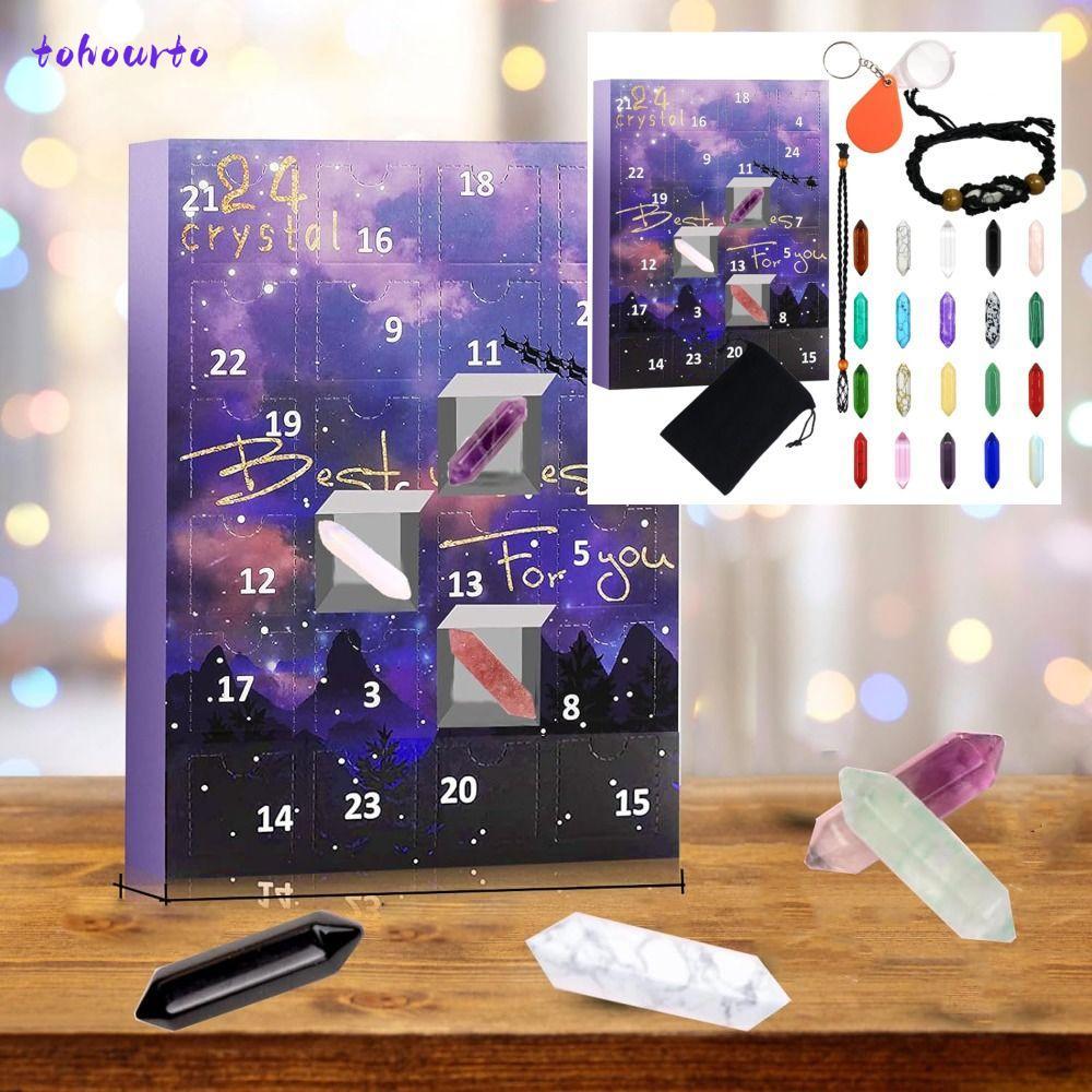 TOHOURTO Christmas Advent Calendar, Minerals Rocks Crystals Advent Calendar, Stone Collector Stone H