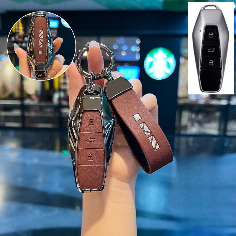 ฝาครอบกุญแจรีโมทโลหะผสมสังกะสี Key Fob Shell พวงกุญแจสําหรับ Jaecoo 6 ev 2024-2025 J6 Jaecoo6 EQ7 ic