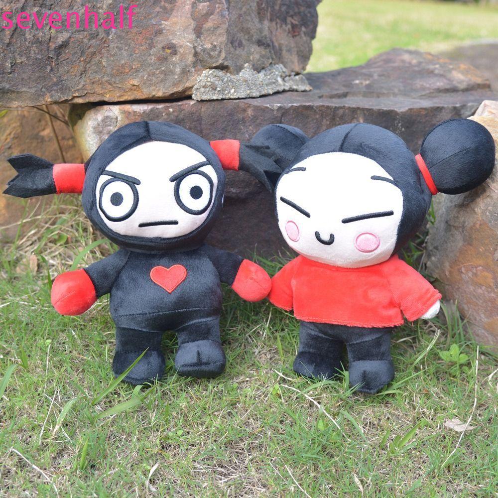 SEVENHALF ของเล่นตุ๊กตาสไตล์จีน, Pucca & Garu รุ่น Q อะนิเมะตุ๊กตา, Kawaii Double Ponytails นุ่มการ์