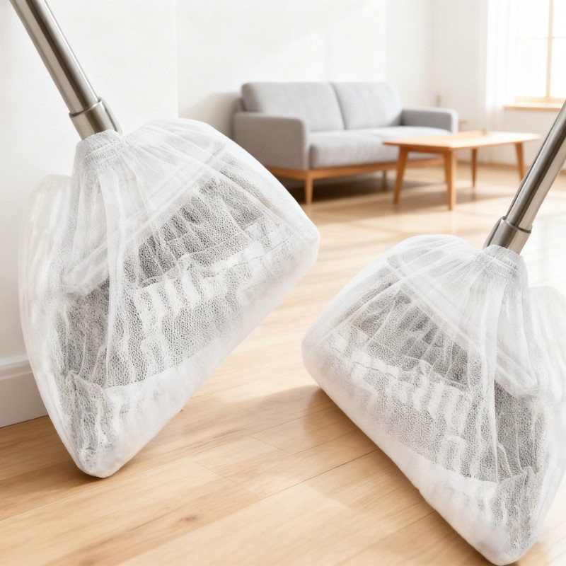 ฝาครอบไม้กวาดแบบใช้แล้วทิ้ง 100/200/300 /500 ชิ้น การทำความสะอาดผมบนพื้น เครื่องกำจัดฝุ่นไฟฟ้าสถิต ทนทานและพกพา ผ้าไม่ทอ - รูปที่ 6