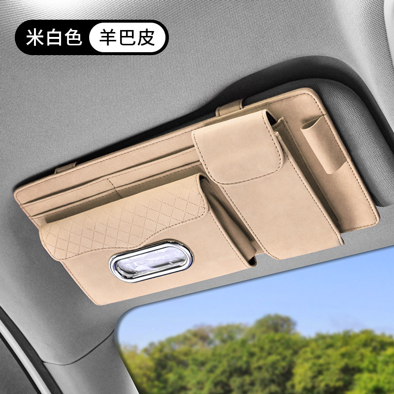 มัลติฟังก์ชั่นรถ Sun Visor Storage Handy เครื่องมือรถกล่องรถผู้ถือบัตรกระดาษทิชชูกระเป๋าเก็บ20251229