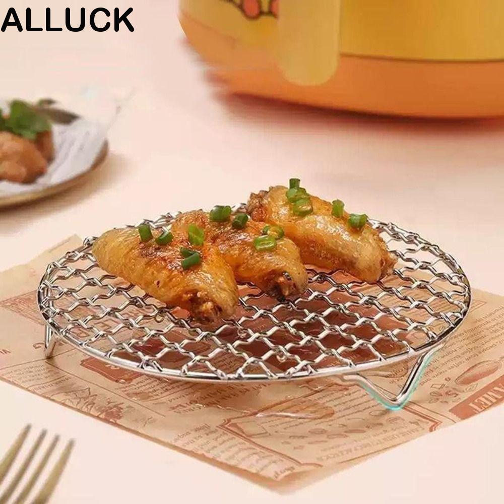 ALLUCK ตะแกรงปิ้งย่าง สเตนเลส 304 มีขา ใช้กับ หม้อทอดไร้น้ำมัน หม้ออบลมร้อน