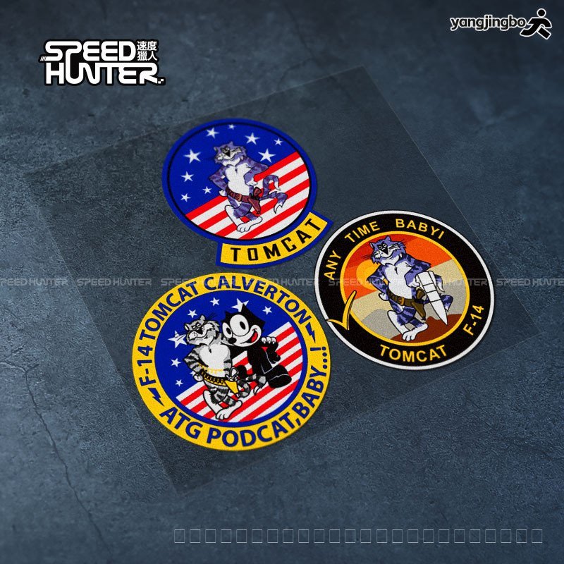 พร้อมสต็อก F14 Tomcat Tomcat รถรถจักรยานยนต์สติกเกอร์ตกแต่งทหารป้ายทหารกันน้ําสะท้อนแสง Decal