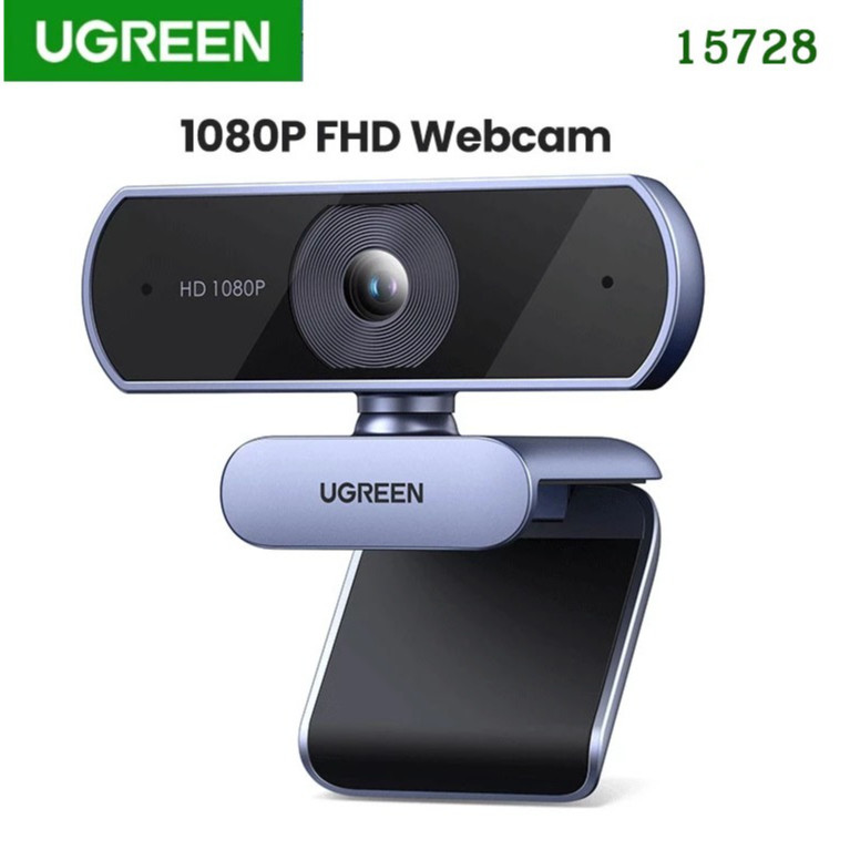 Ugreen 15728 กล้องเว็บแคม 1080P Full HD พร้อมไมโครโฟนคู่ สีเทา