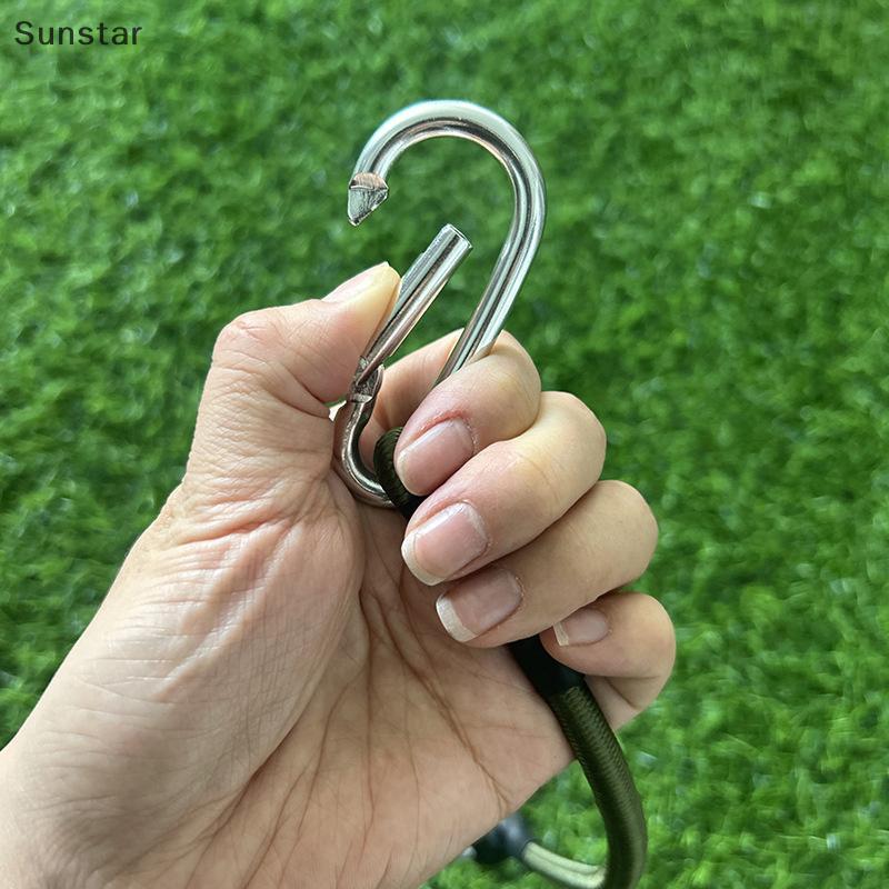 Sunstar 30/60/90/120 ซม.Carabiner เชือกยืดหยุ่นกลางแจ้ง Camping กระเป๋าเดินทางสายคล้อง Clothesline ยืดอุปกรณ์ตั้งแคมป์ - รูปที่ 2