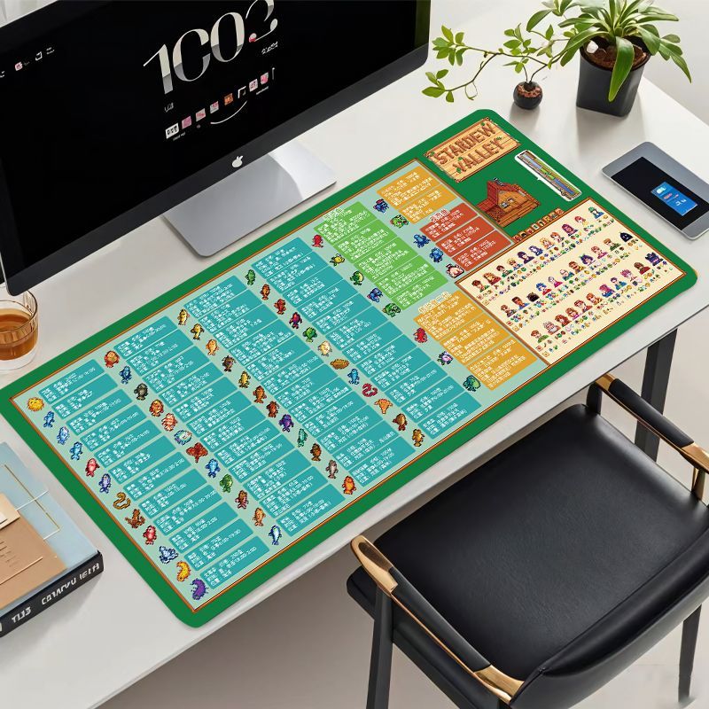 New Product#[4061Positive Review]Fishing Guide Stardew Valley Mouse Pad Extra Large NPC Favor Crop D