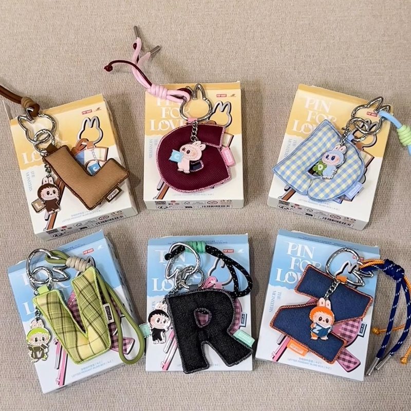 Labubu4.0 Heart Bottom Code Doll Bag Letter Lanyard Mini Pull Cloth Doll 10cm Doll Accessory Bag