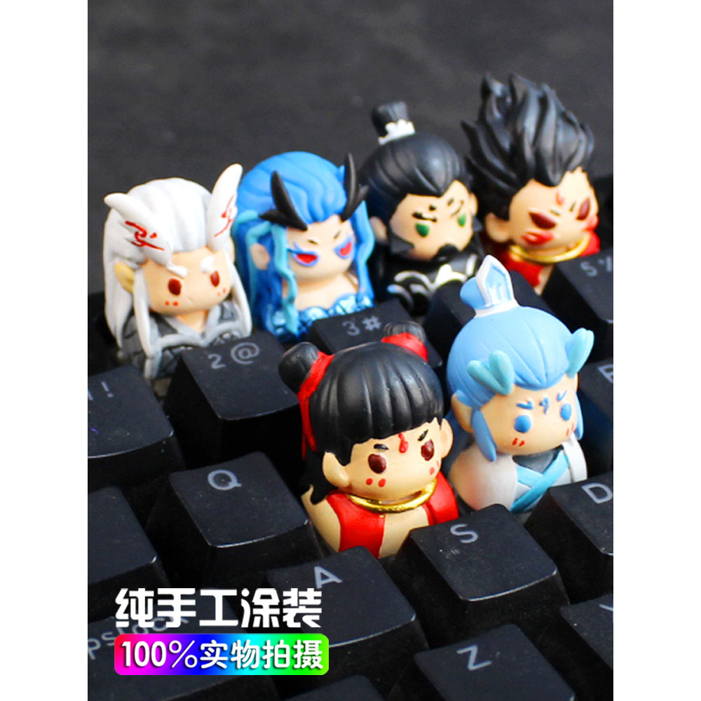 keycap ไทย keycap Nezha Keycap Ao Bing Shi Ji Niang Mo Tong Hand-made อุปกรณ์ต่อพ่วงบุคลิกภาพ Creati