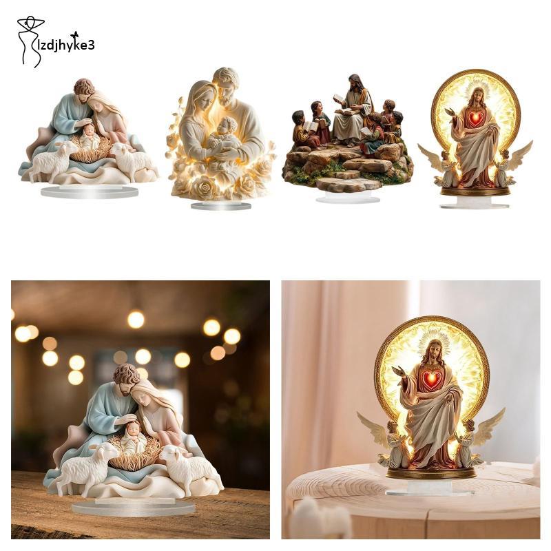 [lzdjhyke3] 2D Jesus Holy Figure ตกแต่งเครื่องประดับสําหรับชั้นวางห้องเรียนห้องนั่งเล่น