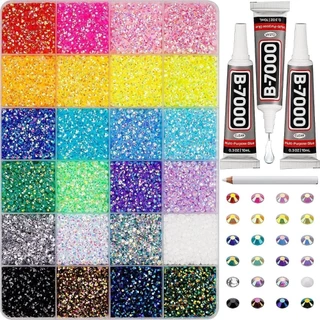 WILLUCK เรซิ่น Rhinestone ชุด, หลากสี DIY ตกแต่ง Jelly Rhinestones, เพชรศิลปะประกายหัตถกรรมอุปกรณ์ Bedazzling Rhinestones สําหรับอุปกรณ์แต่งหน้า