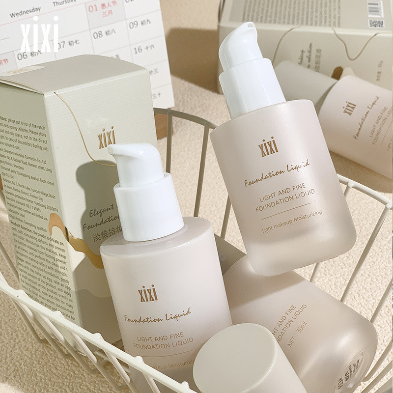 Xixixi คอนซีลเลอร์ Liquid Foundation ติดทนนานไม่มีแต่งหน้าแป้ง Moisturizing Oil Control ที่มองไม่เห็