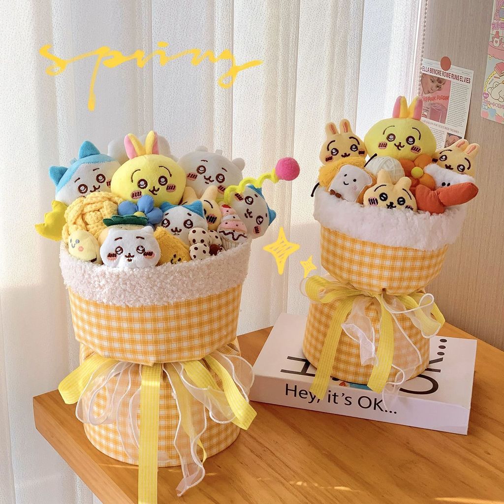 Chikawa Usagi Hachiware Plush สําเร็จรูปช่อดอกไม้ตุ๊กตาของเล่นเด็กผู้หญิงวันวาเลนไทน์สําเร็จการศึกษา