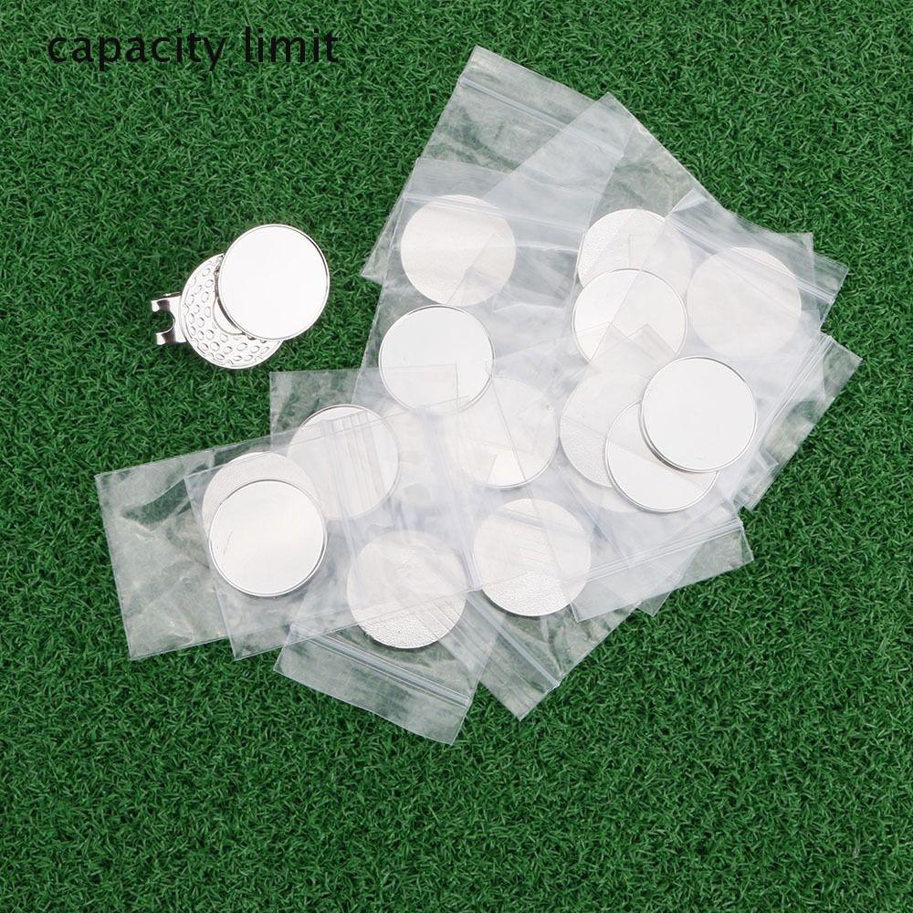 COZY Golf Ball Markers Golf Training Aids กีฬากลางแจ้ง 25mm Silver Metal Golf Visor Cap Clips
