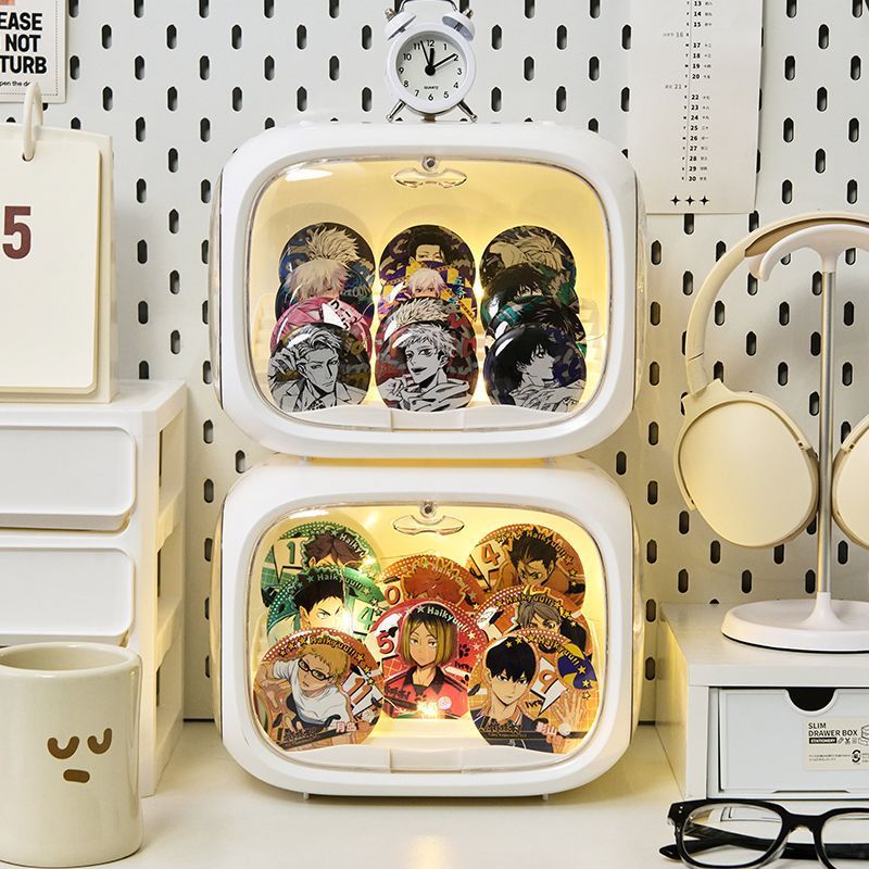 จอแสดงผล 2D ของห้องรับชั่วคราว Rack Rack Rack สําหรับป้าย 2D ของ Ellie, ตู้โชว์โปร่งใสพร้อมไฟ, กล่อง