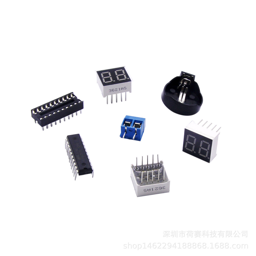 ชุดนาฬิกาหกดิจิตอลชุดนาฬิกาอิเล็กทรอนิกส์ AT89C2051 DIY ทํานาฬิกา