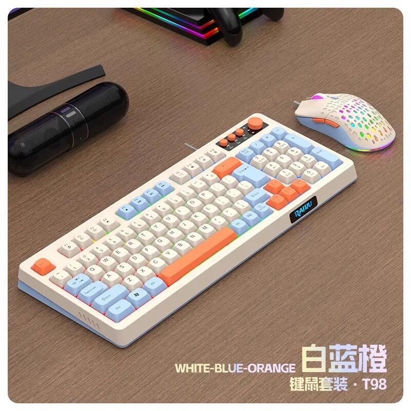 [คําแนะนําอิทธิพล] Racquel K98/T98-Key Mechanical Feel Wired Luminous Keyboard Gaming Game การจับคู่
