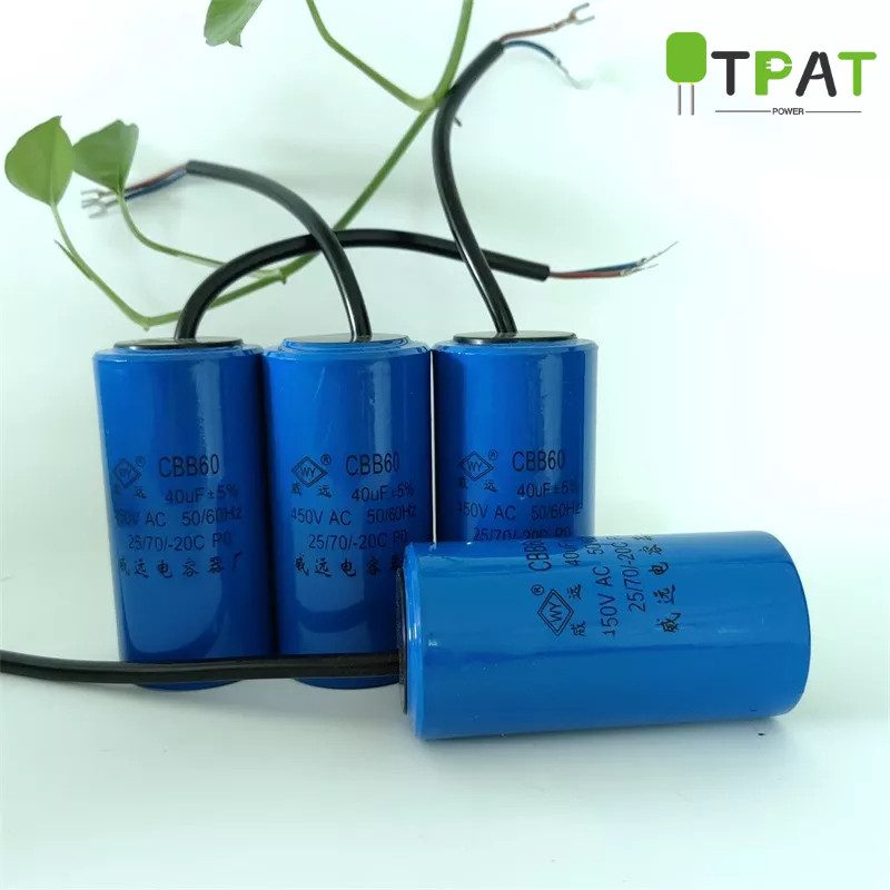 Cbb60 40UF 450VAC AC Motor Starter Capacitor ปั๊มน้ํา Running Capacitor