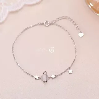 GLAMOR✨สร้อยข้อมือ Shining planet กําไลนําโชค กําไลสวยๆ กำไลเพชร สร้อยข้อมือเพชร กําไลเงิน ข้อมือ S033