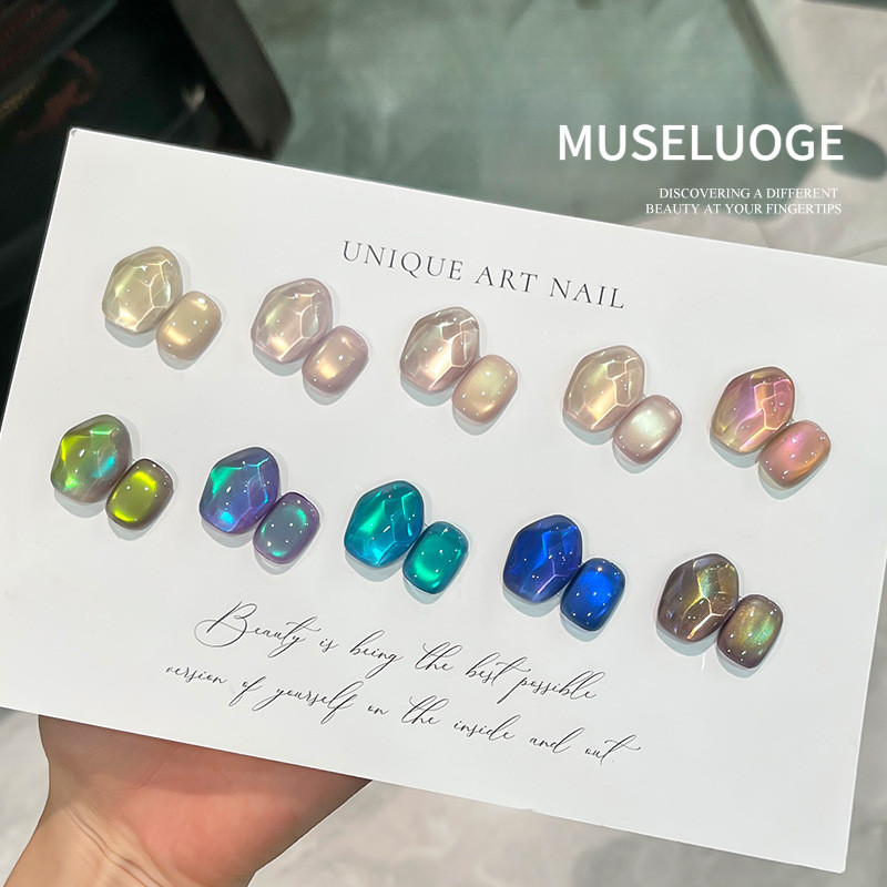 [Museluoge] Blue Pink Cats Eye Gel Atmosphere Clear Shiny Cats Eye Nail Polish Gel
