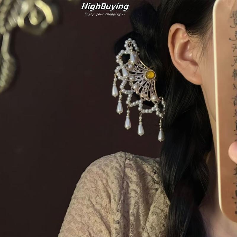 Hairpin ไข่มุกสไตล์ Hanfu เครื่องประดับผมแบบ Cheongsam ดีไซน์คลาสสิกสำหรับผู้หญิง