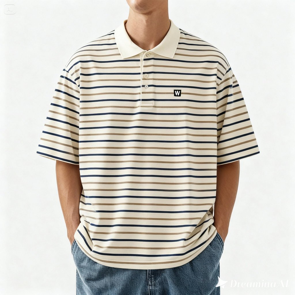 KATUN KAOZ INC X SKULLEND Rugby Tshirt Polo Cotton 24s Striped Motif 3 สี