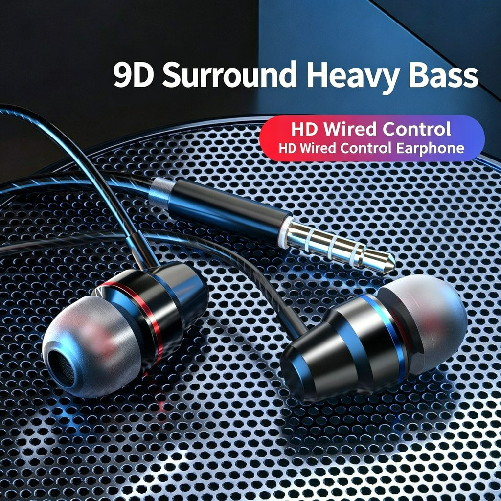 หูฟังแบบมีสายตัวเรือนโลหะ ดีไซน์แบบ In Ear พร้อมเบสหนักแน่น รองรับการใช้งานร่วมกับช่องเสียบ 3.5 มม มาตรฐานทั่วไป HIFI