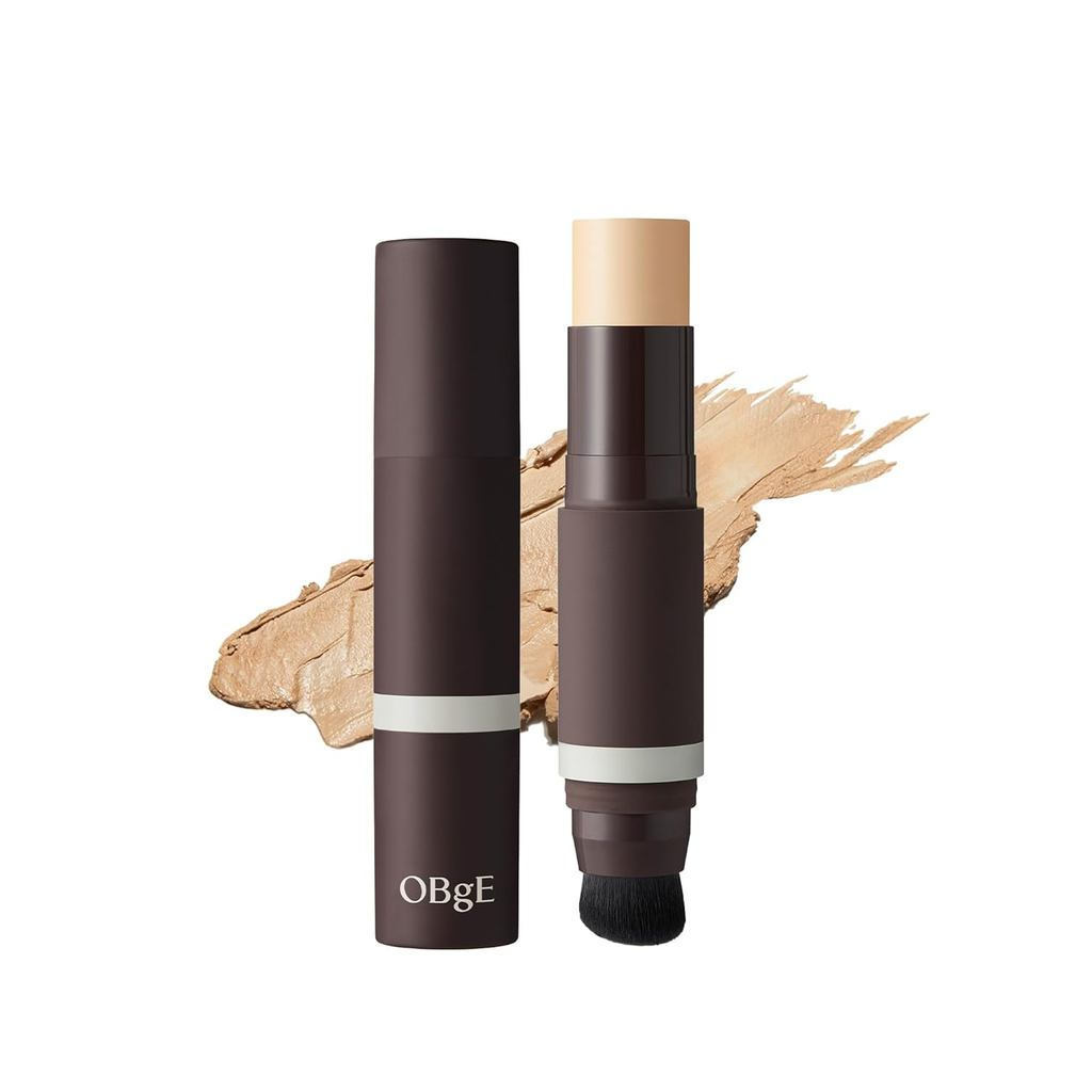 OBgE รองพื้นคอนซีลเลอร์ธรรมชาติ #23 (สีเบจ, 0.5ออนซ์) -พร้อมแท่งรองพื้นแบบแปรงใช้สําหรับการปรับสีผิว
