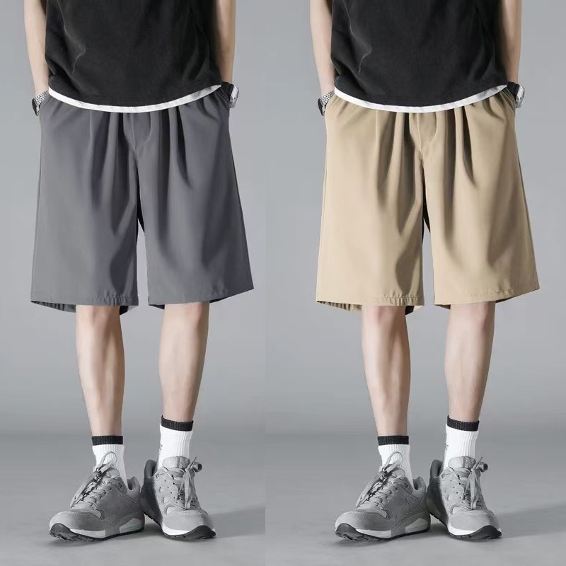 Chaistyle กางเกงห้าส่วนผู้ชาย กีฬาสวมใส่ด้านนอก แบบหลวมลำลอง แมทช์ลุคง่าย ทรงตรง