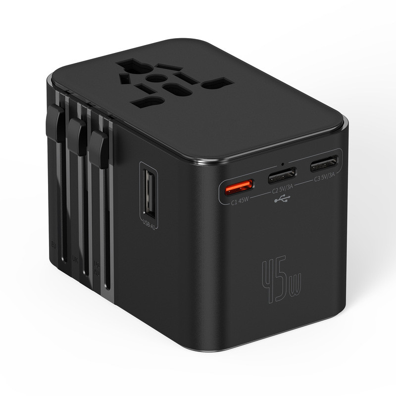 ชาร์จเร็ว 45W Global Pass Conversion Socket 3type-c Multifunctional Travel Plug American Standard Un