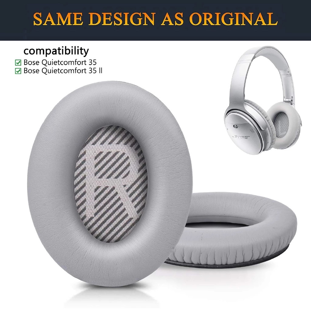 เหมาะสําหรับ Bose Quiet สบาย 35 (QC 35) และเงียบสบาย 35 II (QC 35 II) ฝาครอบหูฟังทดแทน